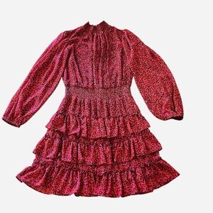 Sain and Jess Pink Floral Ruffle Dress